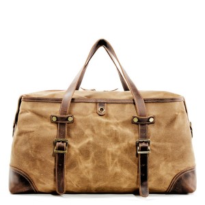 TP1 WAX HIPSTER TRAVELER™ holdall, bagaż podręczny. Bawełna i skóra naturalna - KHAKI